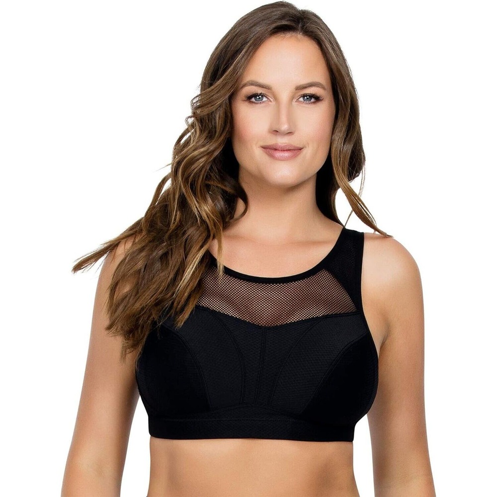 Parfait Womens Active Breeze Wireless Sports Bra Style P5542 -- Black NWT